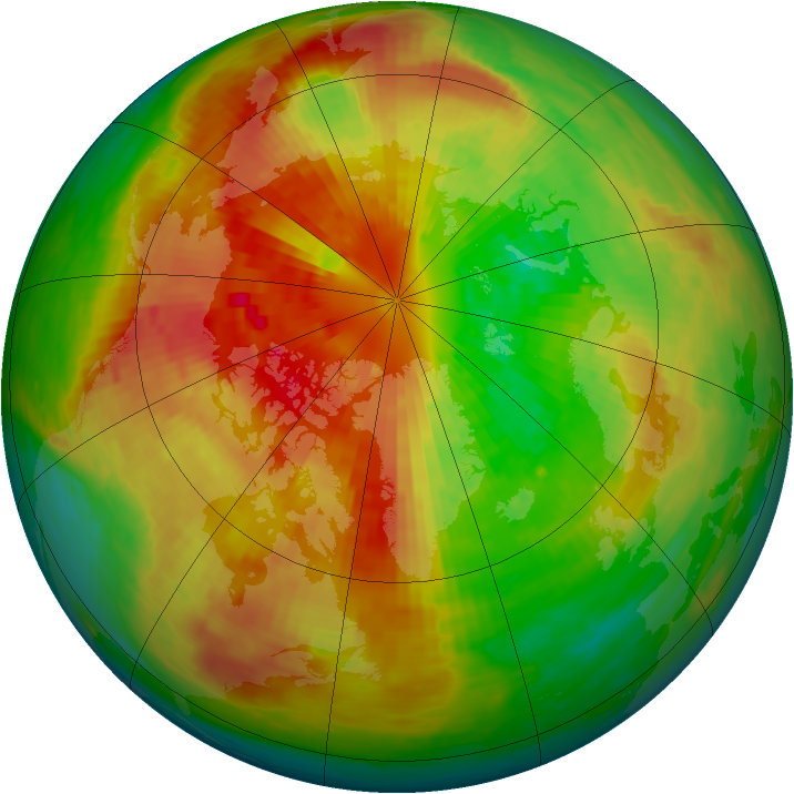 Arctic ozone map for 16 March 1994